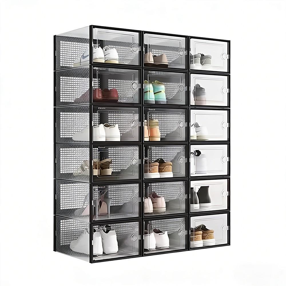 Shoe Box Display - Confezione da 12 scatole trasparenti in